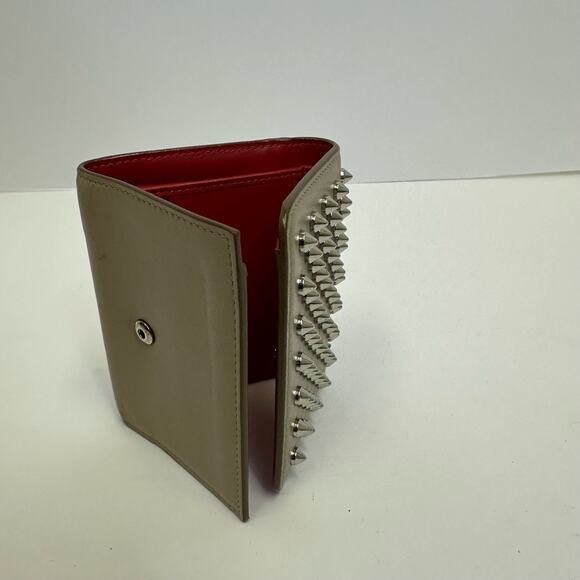 Christian Louboutin Spiked Leather Wallet - Beige with Signature Red Interior - Picture 6 of 14
